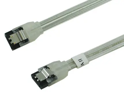 Sata Iii 6 Gbps Straight-To-Straight Cable With Metal Latch – 24" Silver Braided 1