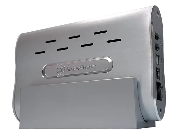 Silverstone Aluminum External Enclosure For 3.5" Ide Hdd – Firewire & Usb 2.0, Silver 1