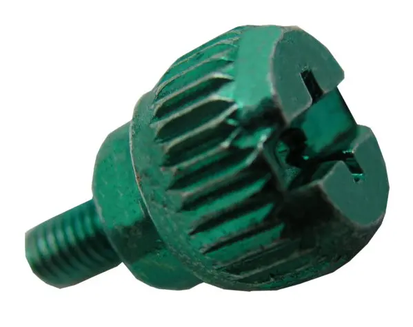 Single Lian Li M3 Green Anodized Thumbscrew 1