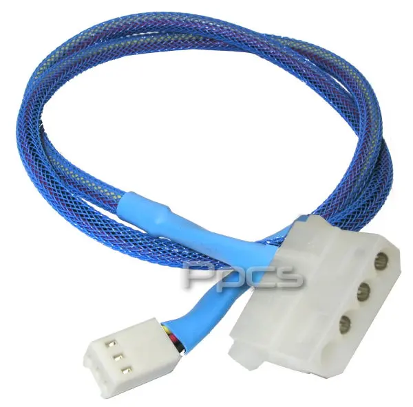 Sleeved Custom-Length Cable: 4-Pin Molex Female To 3-Pin Fan Female 1