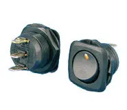 Square Rocker Switch With Round Mounting Hole — Black Housing & Amber Led Indicator 1