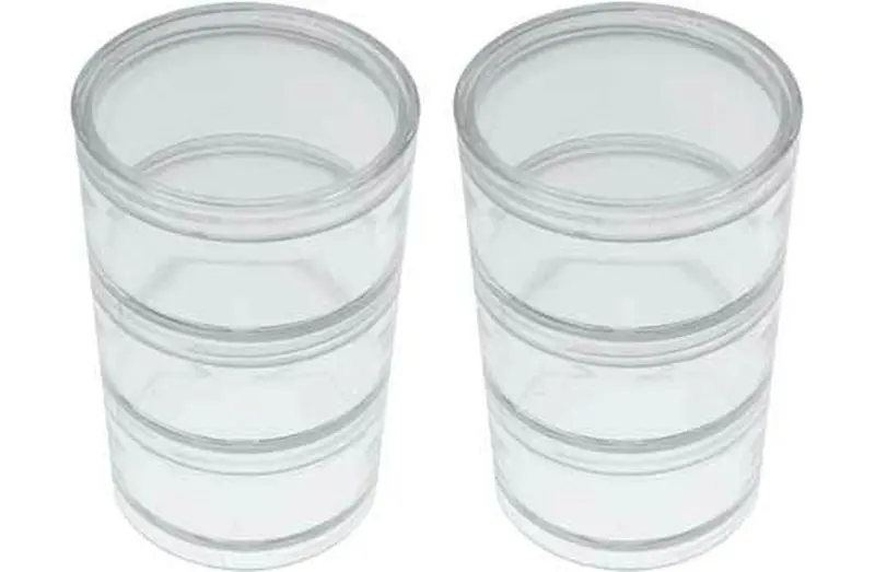 Stackable 2-Inch Plastic Storage Containers With Screw-On Lids – 6-Piece Set 1
