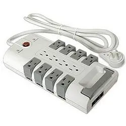 Surg Expert 12-Outlet Pivoting Surge Protector With Low-Profile Flat Plug 1