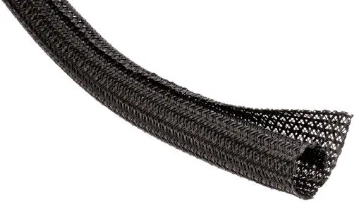 Techflex F6 Semi-Rigid Split Braided Cable Sleeve – 3/4 Inch – Black 1