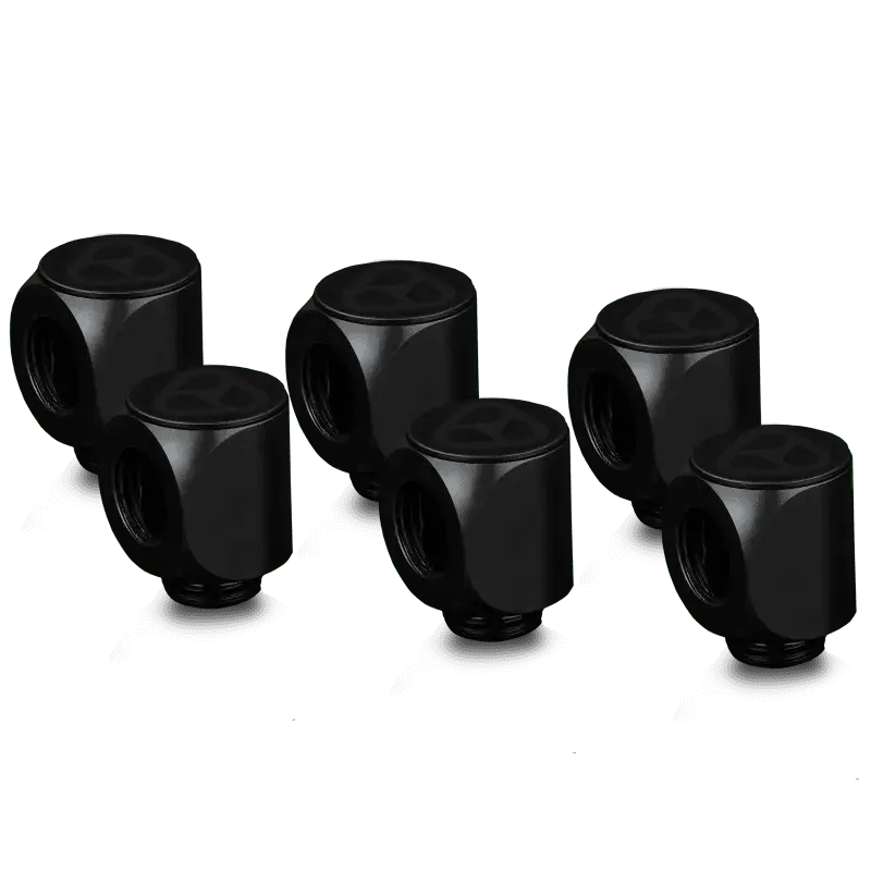 Thermal Grizzly Deltamate 90° Black Rotary Fitting (6-Pack) 1