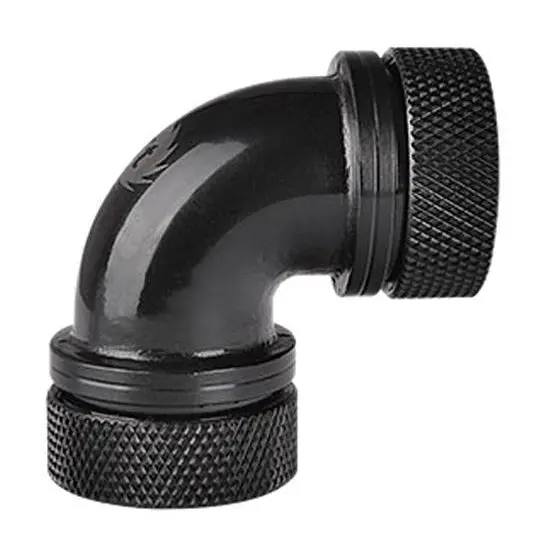 Thermaltake Pacific Black 16Mm Od Petg Dual-Compression 90° Tube (G1/4") 1