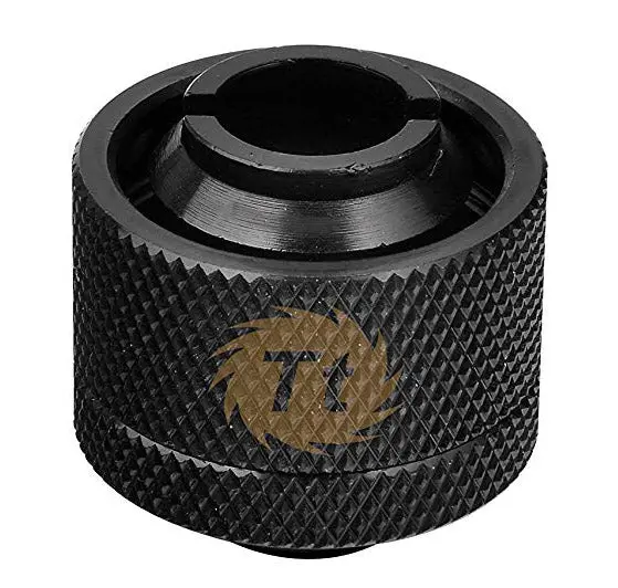 Thermaltake Pacific Compression Fitting – 1/2" Id × 3/4" Od, Black Anodized Aluminum 1