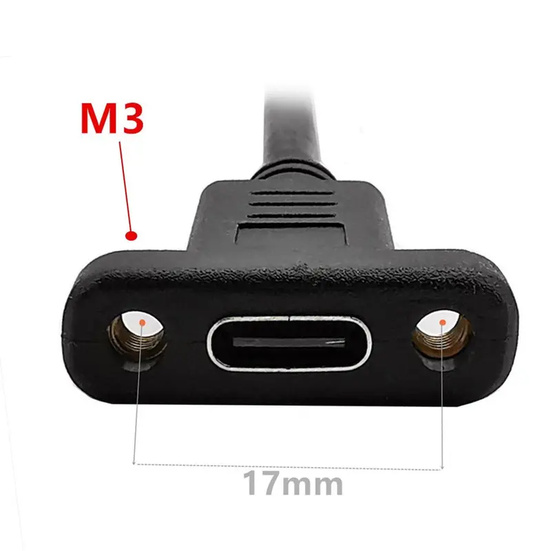 Usb 3.1 Type-C 10Gbps Right-Angle Panel-Mount Extension Cable – 30Cm 1