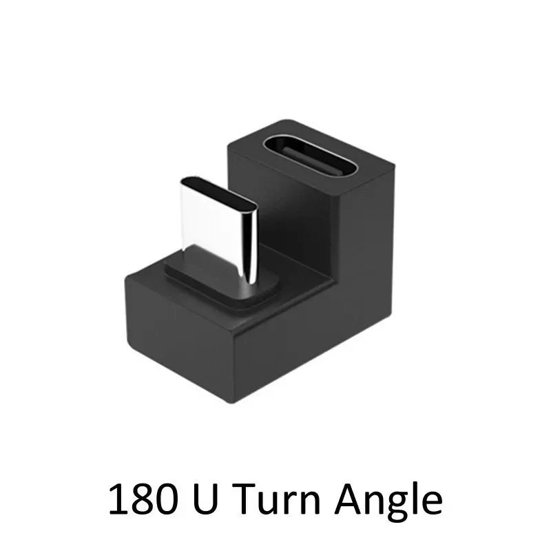 Usb 3.1 Type-C Angled Adapter – 180° U-Turn, Female-To-Male, 20Gbps & 100W 1
