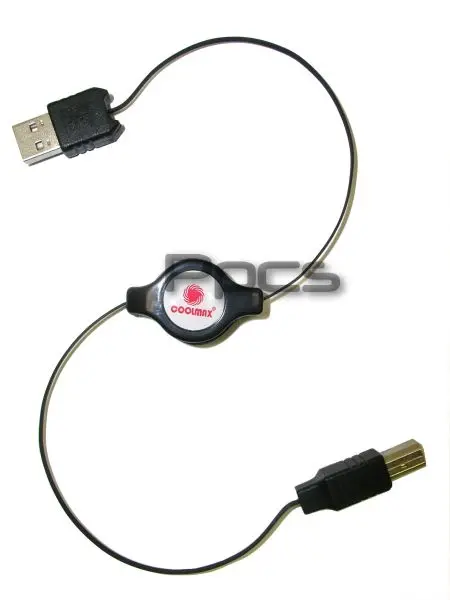 Usb-A Male To Usb-B Male Retractable Cable — Coolmax Brand 1