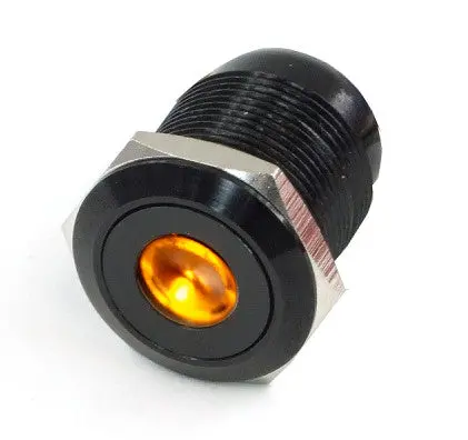 Vandal-Resistant Illuminated Momentary Push Button Switch – Black, 22/19Mm, Orange Dot Indicator 1