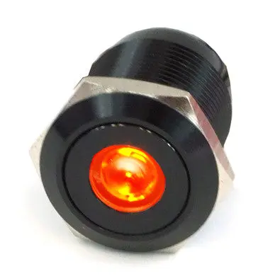 Vandal-Resistant Illuminated Momentary Push Button Switch – Black, 22/19Mm, Red Dot Indicator 1