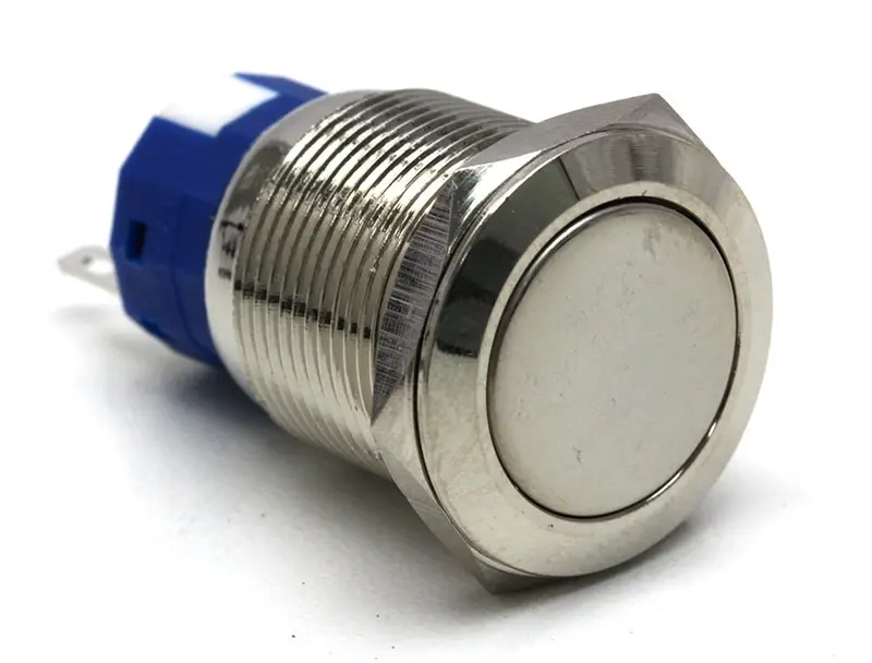 Vandal-Resistant Momentary Push Button Switch – 22Mm/19Mm Diameter – Brushed Silver 1