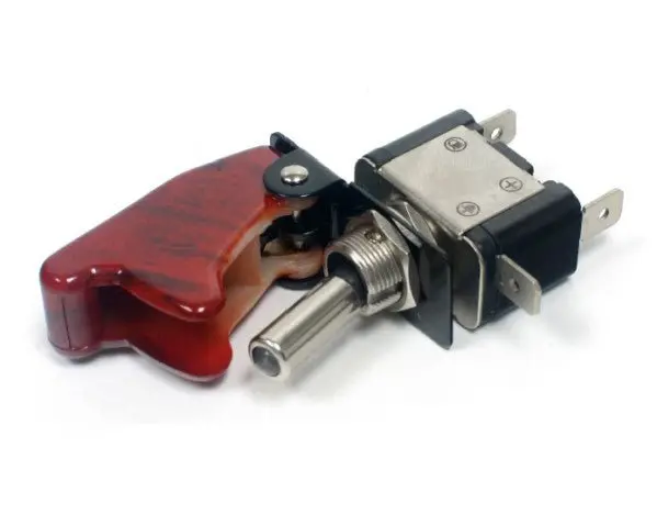 Walnut-Finish Military-Style Toggle Switch With Decorative Cover 1