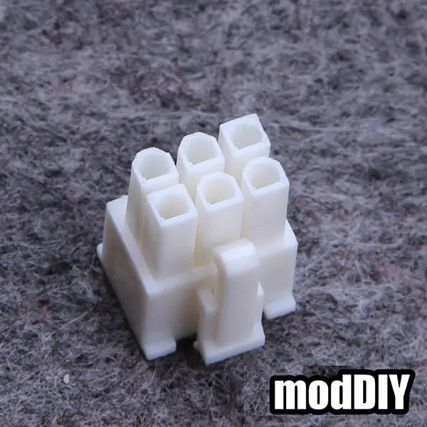 White 6-Pin Pcie Power Female Connector For Gpus 1
