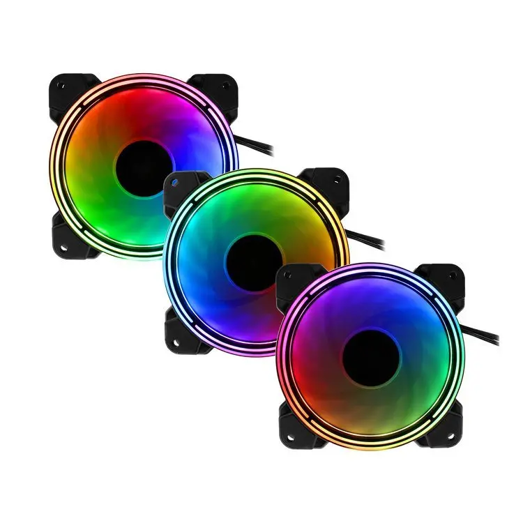 Xspc Rgb Series 2 Pwm 120Mm Fan – 800–2200 Rpm, 5V Addressable Rgb, 3-Pack 1