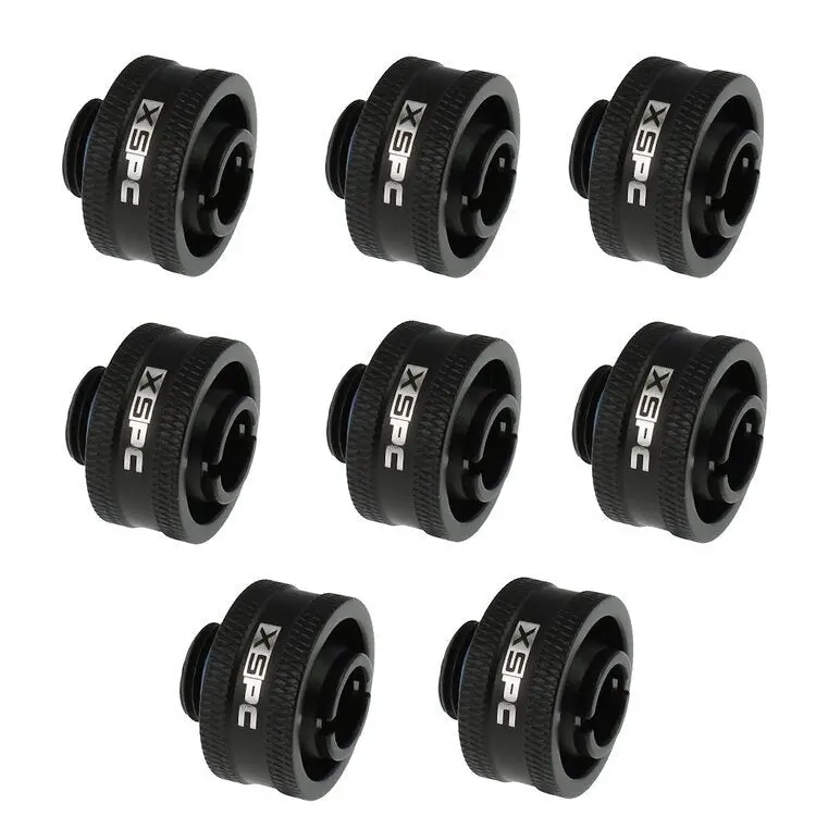 Xspc V2 Matte Black Compression Fitting: G1/4" To 1/2" Id, 3/4" Od – 8-Pack 1