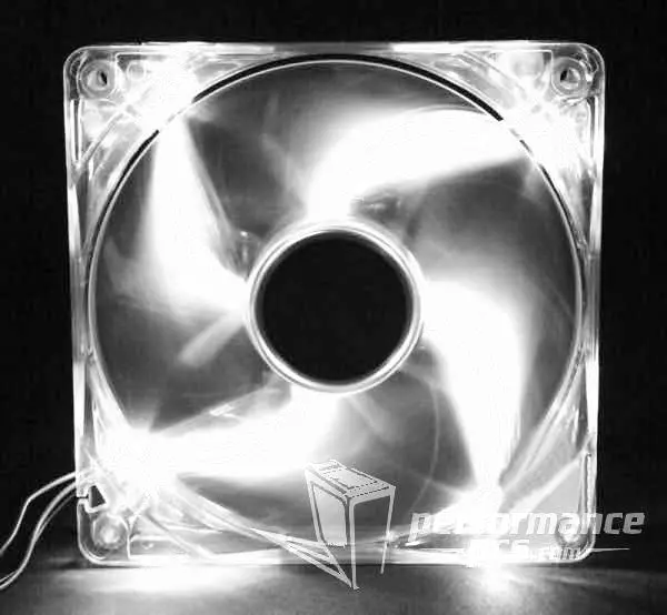 Yate Loon D12Sl-124W 120Mm Clear Low-Noise Fan – White Led, Sleeved Cables 1