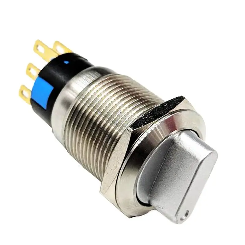 Zusen 19Mm Metal 3-Position Selector Switch – Silver Finish 1