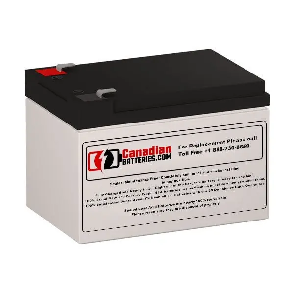 12V 12Ah Sealed Lead-Acid Replacement Battery For Oracle Dc12-12 Ups — F2 Terminal Design 1