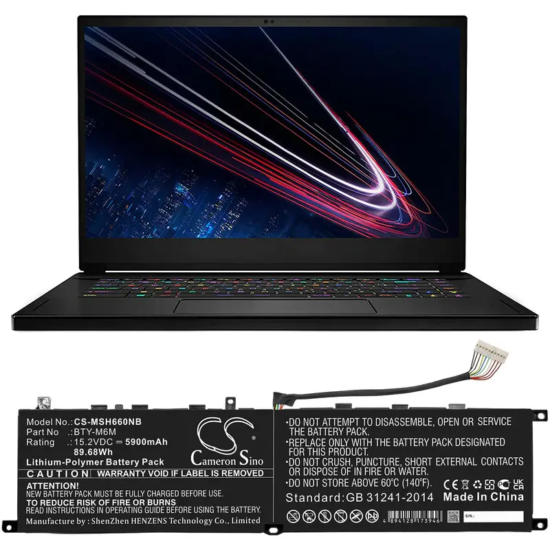 15.2V 5900Mah Li-Ion Laptop Battery For Msi Creator 15 (A10Sdt, A10Sdt-065Es) – 89.68Wh 1