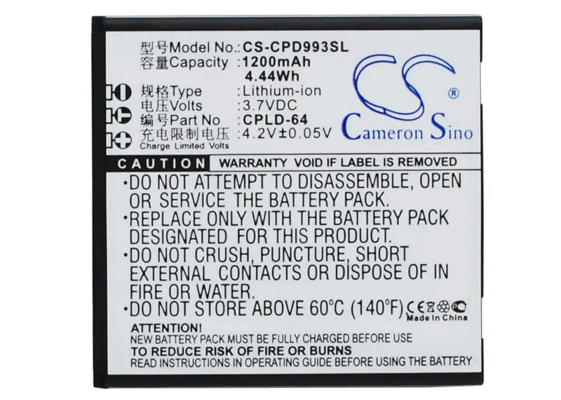 3.7V 1200Mah Lithium-Ion Smartphone Battery For Coolpad W702 And 9930 Models (Cpld-64) 1