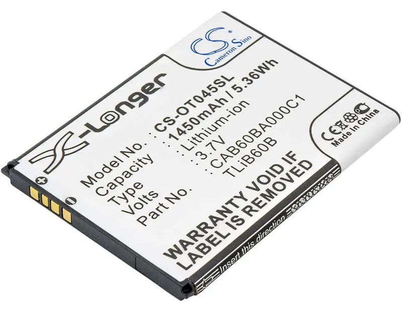 3.7V 1450Mah Li-Ion Smartphone Battery For Tcl/Alcatel One Touch Shockwave (Us Cellular Cab60B0001C1, Adr3045) – 5.37Wh 1