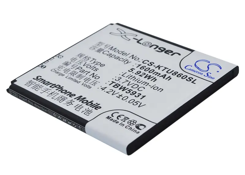 3.7V 1600Mah Li-Ion Replacement Battery For Highscreen, K-Touch, Omega Q, And Tbw5931 Smartphones (5.92Wh) 1