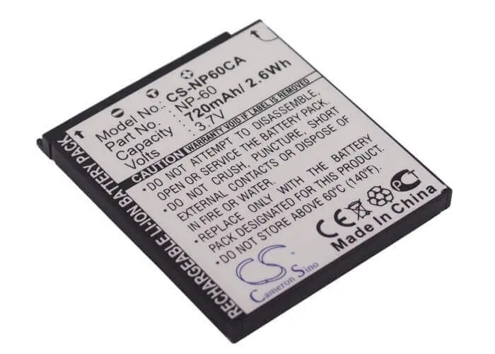 3.7V Li-Ion 720Mah Np-60 Camera Battery For Casio Exilim Fs10 Models 1