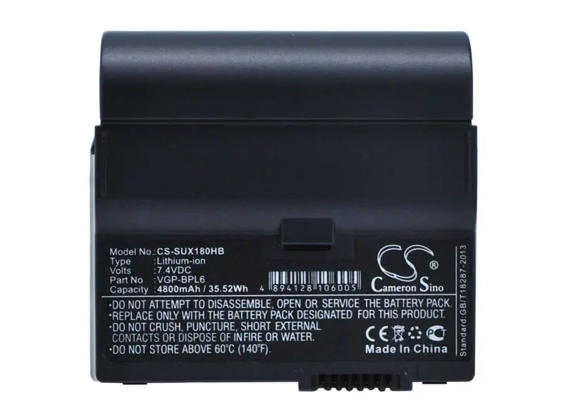7.4V 4800Mah Lithium-Polymer Replacement Battery For Sony Vaio Ux Series Laptops (Vgn-Ux17Gp, Ux180P) 1