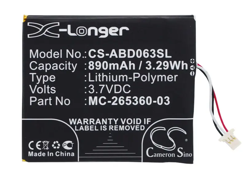 Amazon Kindle 499 & 558 E-Reader Battery – 3.7V Li-Polymer, 890Mah, 3.29Wh, Model 58-000083 1
