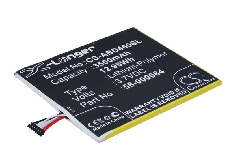 Amazon Tablet Battery (Model 58-000084): 3.7V Li-Polymer, 3500Mah, 12.95Wh 1