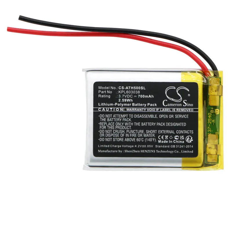 Audio-Technica Ath-Ar5Bt Headset Battery – 3.7V Li-Polymer, 700Mah (2.59Wh), Model Kpl603038 1