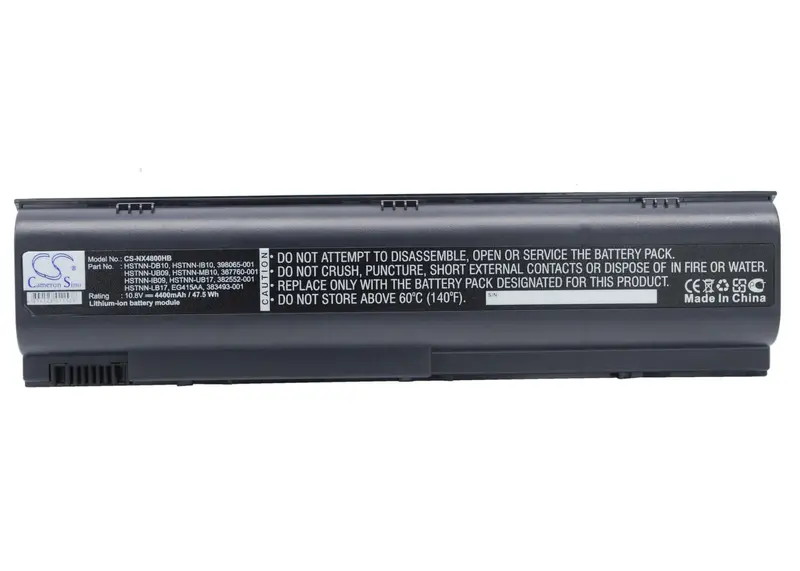 Compaq Pavilion Laptop Battery – 10.8V Black Li-Ion, 4400Mah / 47.52Wh (Models Ze2000-Pm342Av, Dv1635La, Ze2015Ea-Ps722Ea) 1
