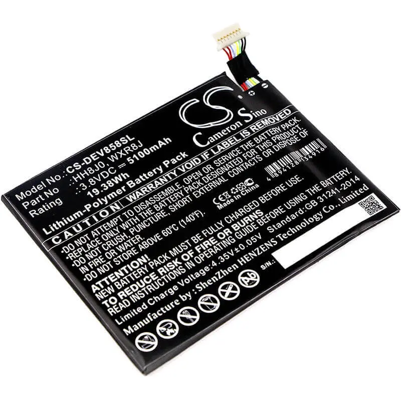 Dell Venue 8 Pro 5855 Tablet Battery – 3.8V Li-Polymer, 5100Mah (19.38Wh), Model 0Hh8J0 1