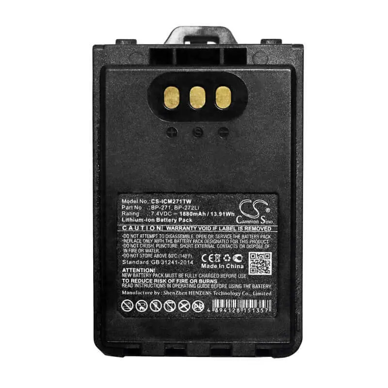 Icom Two-Way Radio Battery – 7.4V 1880Mah Li-Ion (13.91Wh) For Bp-271, Ic-31A, Ic-31E 1