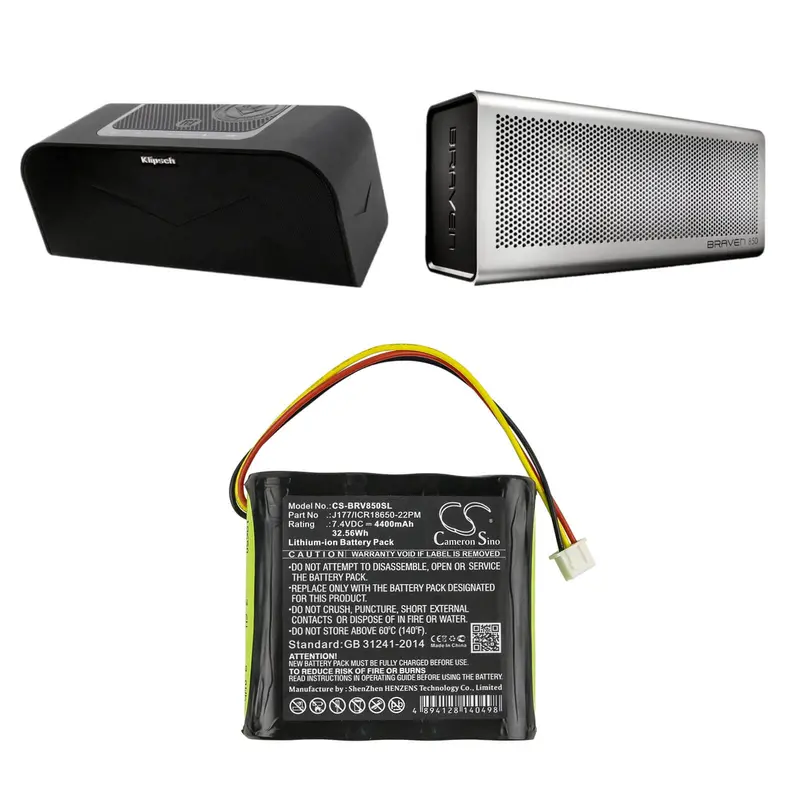 Klipsch Kmc1 Portable Speaker Battery – 7.4V, 4400Mah (32.56Wh) 1