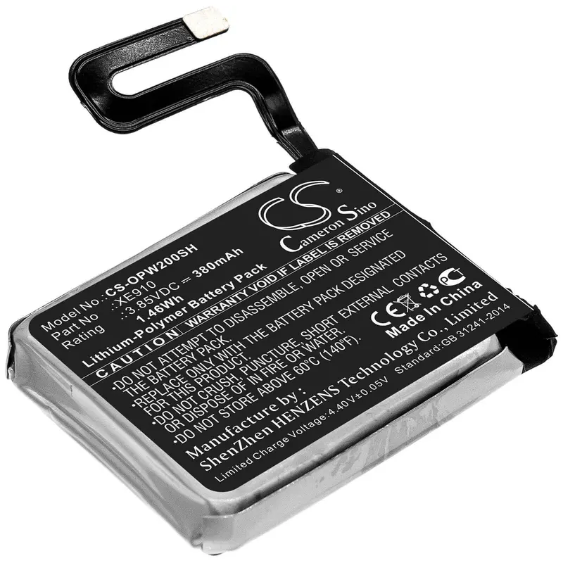 Oppo Watch 46Mm Smartwatch Battery – 3.85V 380Mah Li-Polymer (1.46Wh), Model Xe910 1