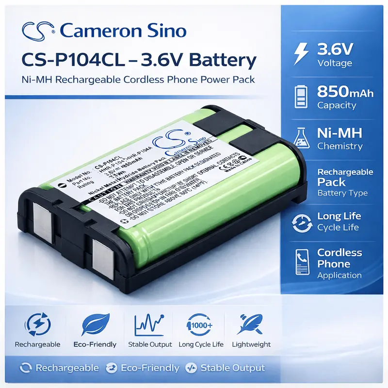Panasonic Hhr-P104/Hhr-P104A Rechargeable Battery – 3.6V, 850Mah, 3.06Wh 1