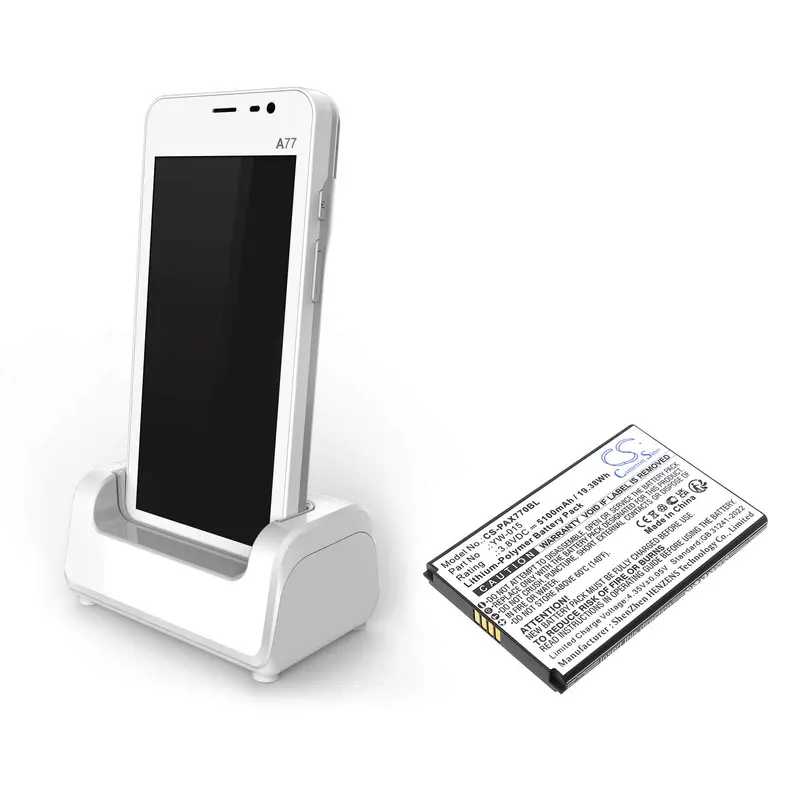 Pax Payment Terminal Battery – 3.8V Li-Polymer, 5100Mah (19.38Wh) For Yw-009 & A77 1