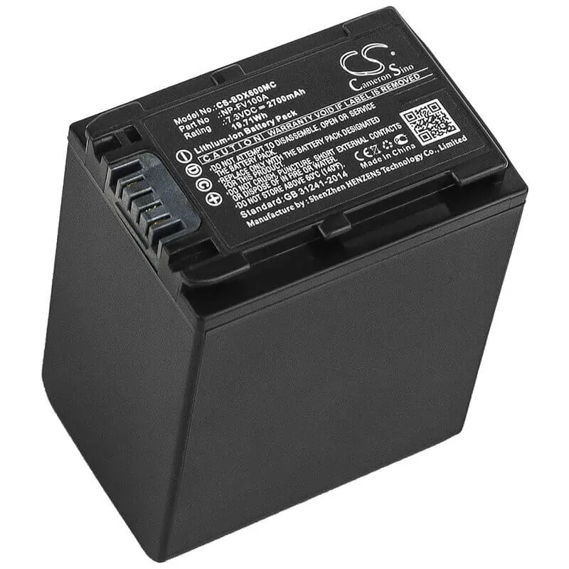 Sony Np-Fv100A Camera Battery – 7.3V Li-Ion, 2700Mah (19.71Wh), Compatible With Fdr-Ax33 & Fdr-Ax40 1