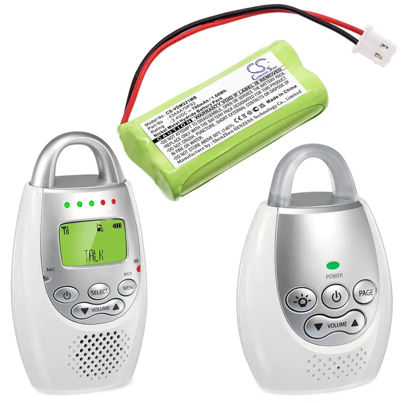 Vtech Dm221 Digital Baby Monitor Battery – 2.4V Ni-Mh, 700Mah (1.68Wh) 1